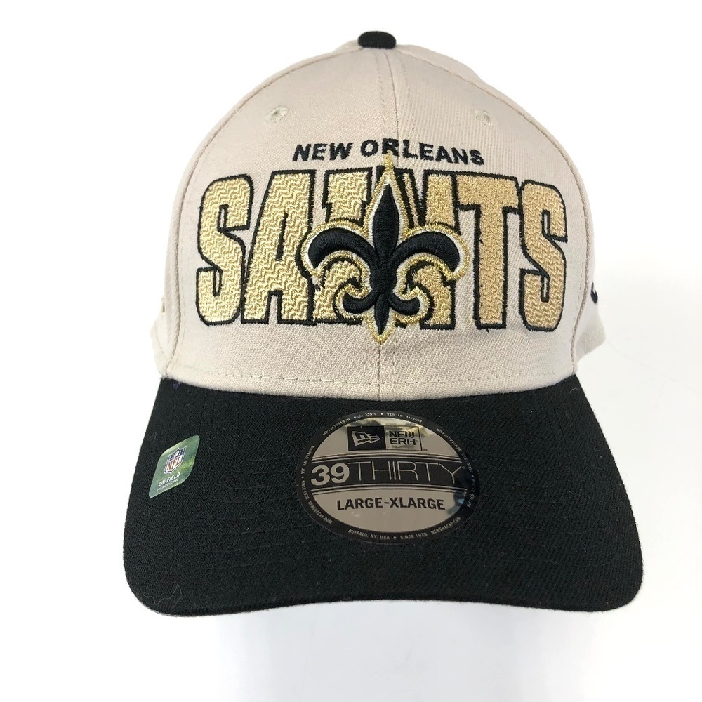 NFL New Orleans Saints ivory black men’s embroidered NEW cap Large/XL